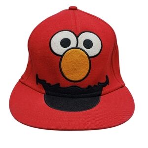 Sesame Street Elmo Fitted Cap Red Black Acrylic Wool Spandex